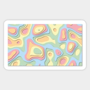 Pastel Rainbow Leopard Print Paper Contour Pattern Sticker